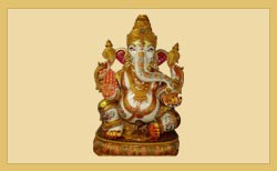 Camel Bone Ganesha with Gold Painting