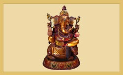 Wooden Painted Ganesha