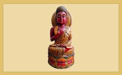 Wooden Painted Buddha